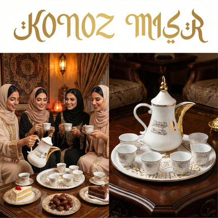 طقم القهوة التراثي في جلسة مجلس عربي أصيل - ضيافة راقية تعكس الأصالة والكرم العربي الأصيل في المناسبات المهمة
