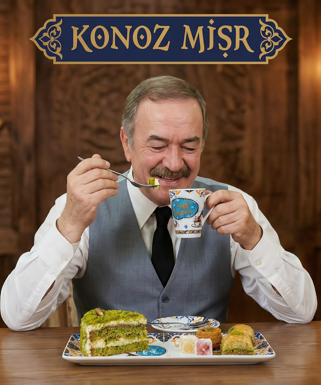 طقم قهوة مظبوطة من بورسلين فتحي محمود - تصميم كلاسيكي أنيق للرجل المتذوق - أكواب كبيرة بغطاء وصواني من كنوز مصر
