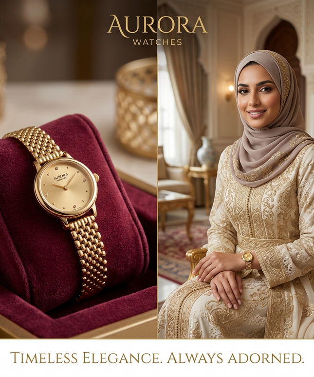 ساعة نسائية Aurora Empire من معدن ستيل 316L بطلاء ذهبي عيار 24K فاخر، شاشة مربعة ملكية 30×34 ملم، 75 ماسة حقيقية درجة أولى (الأكثر في المجموعة)، عقارب ذهبية براقة، أرقام رومانية ملكية، تاريخ ديجيتال صغير، حركة كوارتز سويسرية، زجاج ياقوت معاد للخدش - كنوز مصر
