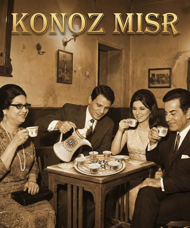  طقم دلة المجالس الراقية من بورسلين فتحي محمود - أكواب كبيرة بغطاء وصواني تقديم بتصميم تراثي كلاسيكي للضيافة العربية الأصيلة من كنوز مصر
