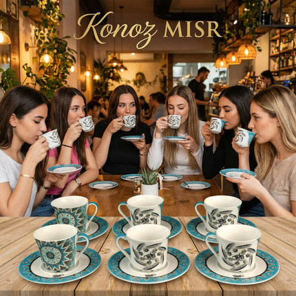  فناجين قهوة بتصميم اجتماعي دافئ للأصدقاء والعائلة - المصرية الألمانية للبورسلين
