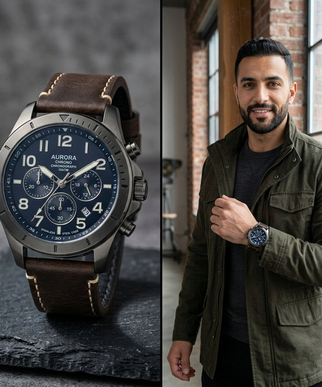 ساعة Casio Lacoste Chronograph Set - ستيل أسود مع كرونوغراف وسوار معدني | كنوز مصر
