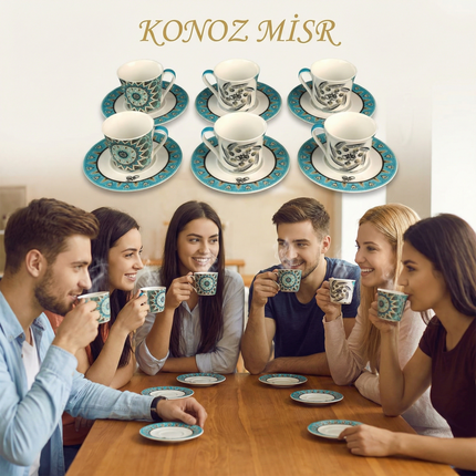  فناجين قهوة بتصميم اجتماعي دافئ للأصدقاء والعائلة - المصرية الألمانية للبورسلين
