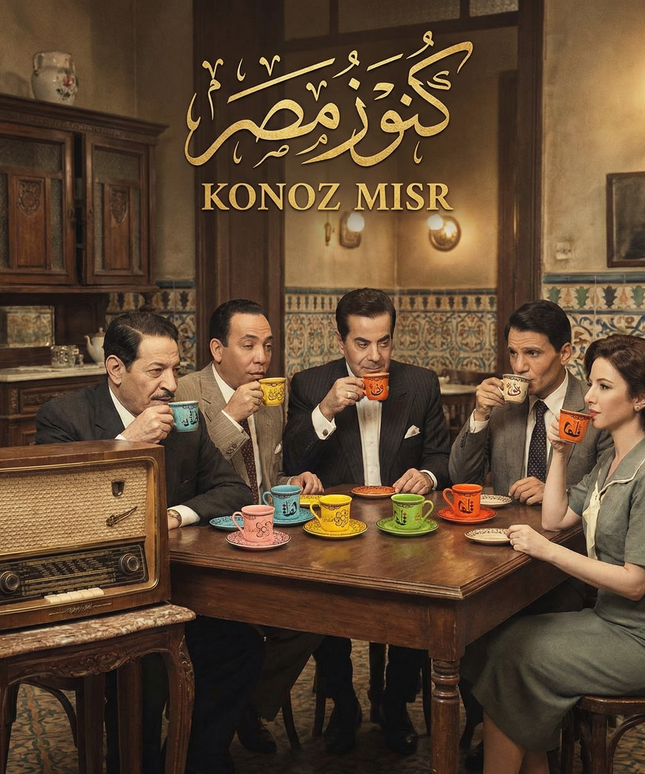  بورسلين فتحي محمود عالي الجودة بألوان ثابتة وزاهية - طقم فناجين قعدة مزاج المتين
