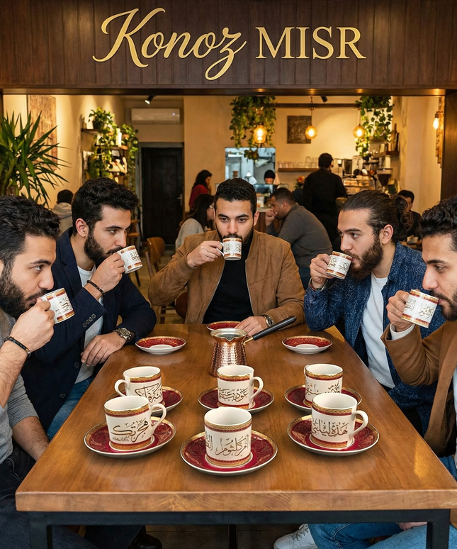 اسم الملف: فناجين-قهوة-عربية-حمراء-ذهبية-بورسلين.jpg
 فناجين قهوة عربية بتصميم أحمر ملكي وتطعيمات ذهبية - المصرية الألمانية للبورسلين