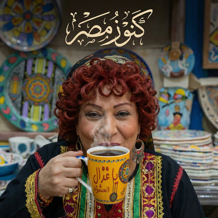 مج الليلة الكبيرة بورسلين فاخر من فتحي محمود - شخصيات الأراجوز والعمدة التراثية - كنوز مصر
