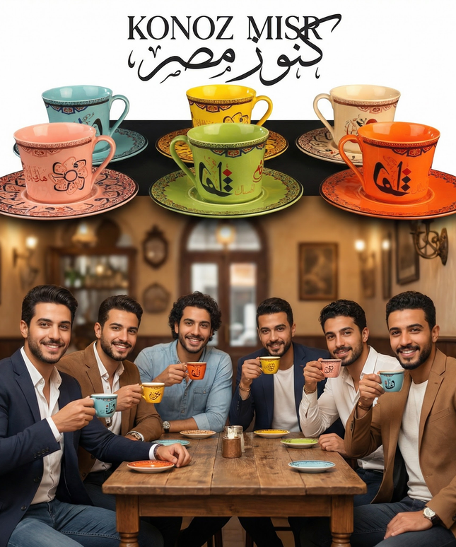 طقم عائلي للضيافة التراثية - بورسلين فاخر يجمع العائلة - فتحي محمود