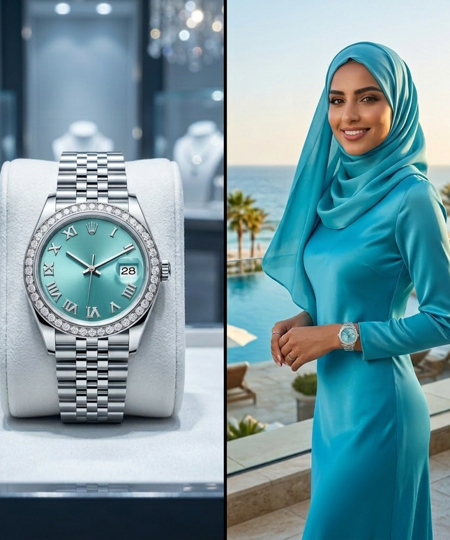 ساعة نسائية أيقونية من معدن ستيل 316L بطلاء ذهبي وفضي مزدوج، شاشة دائرية كبيرة فاخرة، 60 ماسة حقيقية درجة أولى في الإطار، عقارب ذهبية براقة، أرقام عربية فاخرة، تاريخ ديجيتال، حركة كوارتز سويسرية، زجاج ياقوت معاد للخدش، مقاومة للماء 100 متر - كنوز مصر
