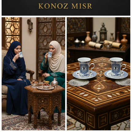  طقم قهوة مثالي للحظات الاسترخاء والهدوء النفسي - إستكانة جلسة صفا من كنوز مصر
