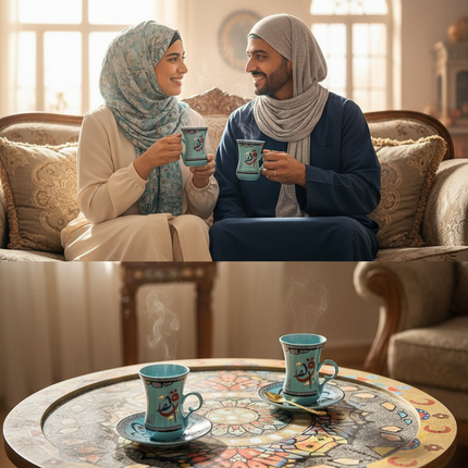 طقم قهوة مثالي للسهرات والمناسبات العائلية الدافية - إستكانة كنوز الليل من كنوز مصر
