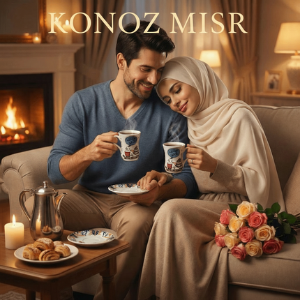 طقم قهوة كهدية عاطفية مثالية للعائلات والأزواج والأصدقاء وهدايا الصلح - إستكانة تجمع القلوب
