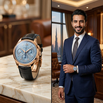 ساعة Aurora Chrono Military Dark Blue - ستيل أسود مع ميناء أزرق عسكري وكرونوغراف | كنوز مصر
